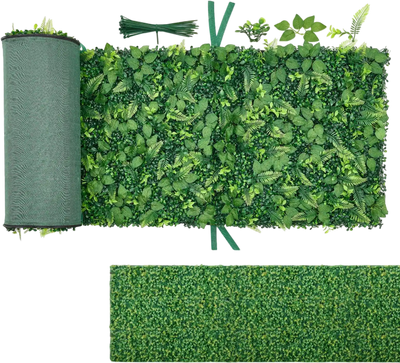 VEVOR Artificial Plant Wall, 4 PCS, Each Panel 2 x 8 ft Artificial Boxwood Panels, Sun Protection Greenery Backdrop Privacy Hedge Fence, Fake Grass Screen for Wedding, Indoor, Outdoor Garden, Backyard