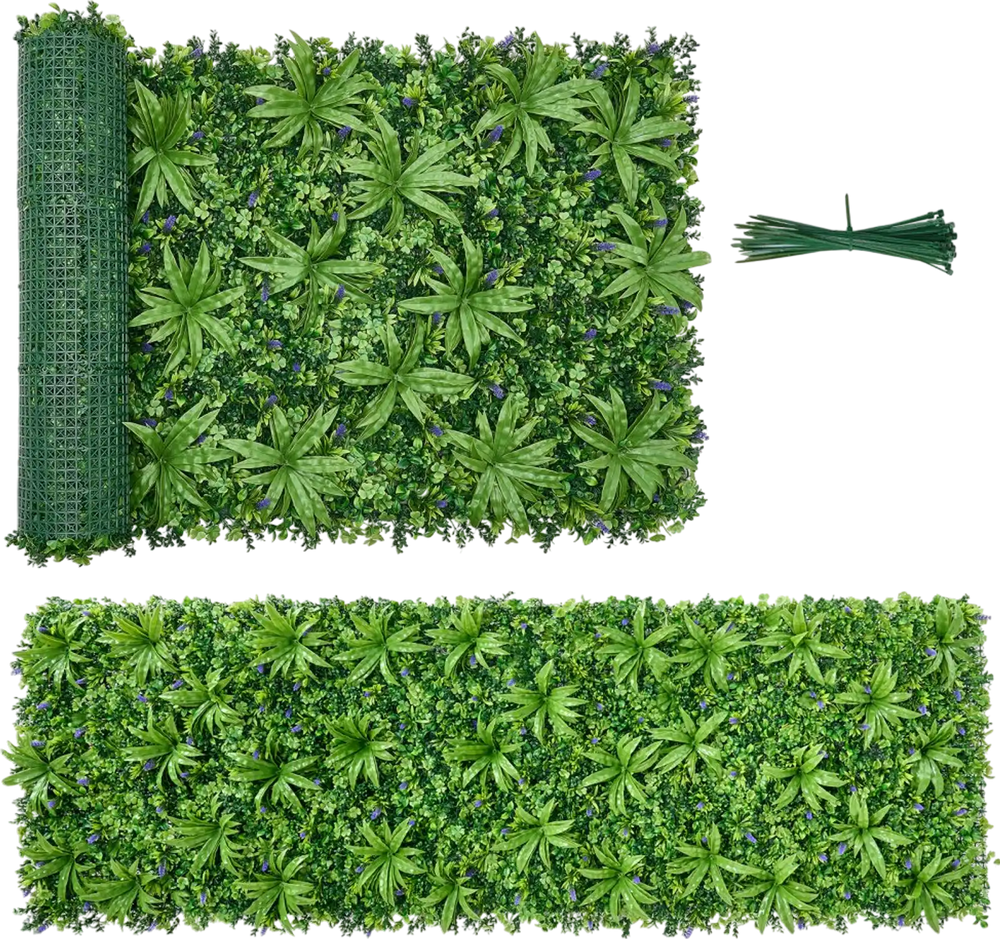 VEVOR Artificial Plant Wall, 40 x 120 in Artificial Boxwood Panels, Sun Protection Greenery Backdrop Privacy Hedge Fence, Fake Grass Screen for Wedding, Indoor, Outdoor Garden, Backyard (1 PC)