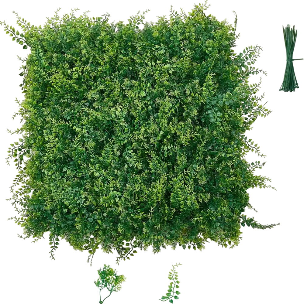 VEVOR Artificial Plant Wall, 12PCS 20 x 20 in Artificial Boxwood Panels, Sun Protection Greenery Backdrop Privacy Hedge Fence, Fake Grass Screen for Wedding, Indoor, Outdoor Garden, Backyard