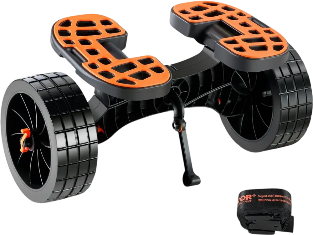 VEVOR Heavy Duty Kayak Cart, 320lbs Load Capacity, Detachable Canoe Trolley Cart with 10'' Solid Tires, Adjustable Brackets & Nonslip Support Foot, for Kayaks Canoes Paddleboards Float Mats Jon Boats