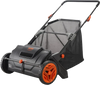 VEVOR Push Lawn Sweeper, 21inch Leaf & Grass Collector, Strong Plastic Wheels & Heavy Duty Thickened Steel Durable to Use with Large Capacity 3.5 cu. ft. Mesh Collection Hopper Bag, 2 Spinning Brushes