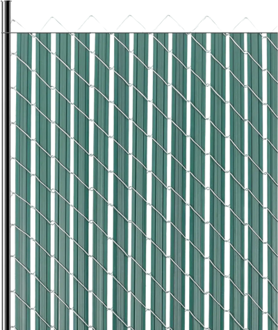 VEVOR Bottom Locking Privacy Slats, Double-Wall Vertical Bottom-Locking Slats with Wings for Chain-Link Fence, High-Density HDPE Chain Link Slats Ideally Fit 4' High Fence for Garden and Farm(Green)
