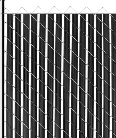 VEVOR Bottom Locking Privacy Slats, Double-Wall Vertical Bottom-Locking Slats with Wings for Chain-Link Fence, High-Density HDPE Chain Link Slats Ideally Fit 8' High Fence for Garden and Farm(Black)