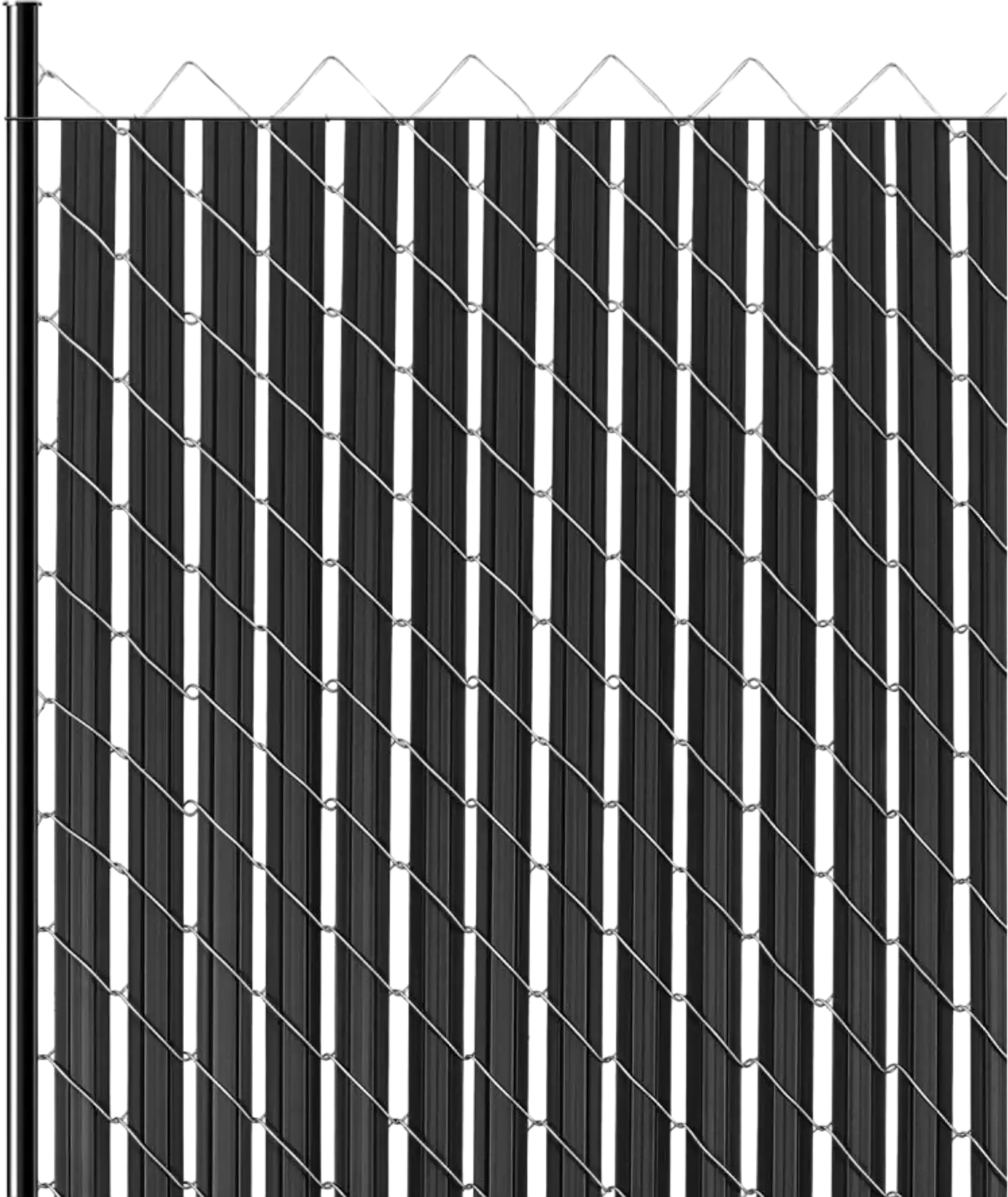 Vevor Chain Link Fence Privacy Slats Double-Wall with Wings 6' Black New