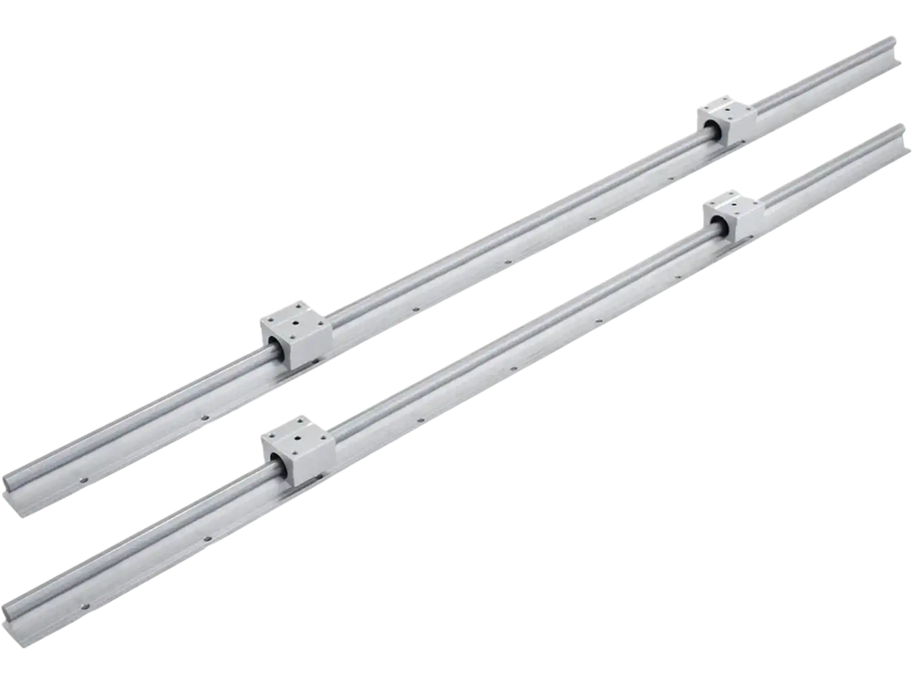 VEVOR Linear Rail, 2PCS SBR12-1000mm, Linear Guide 2 PCS Linear Guide Rails, 4 PCS Square Type Carriage Bearing Blocks, CNC Rail Linear Rails and Bearings Kit, for Automated Machines and Equipments