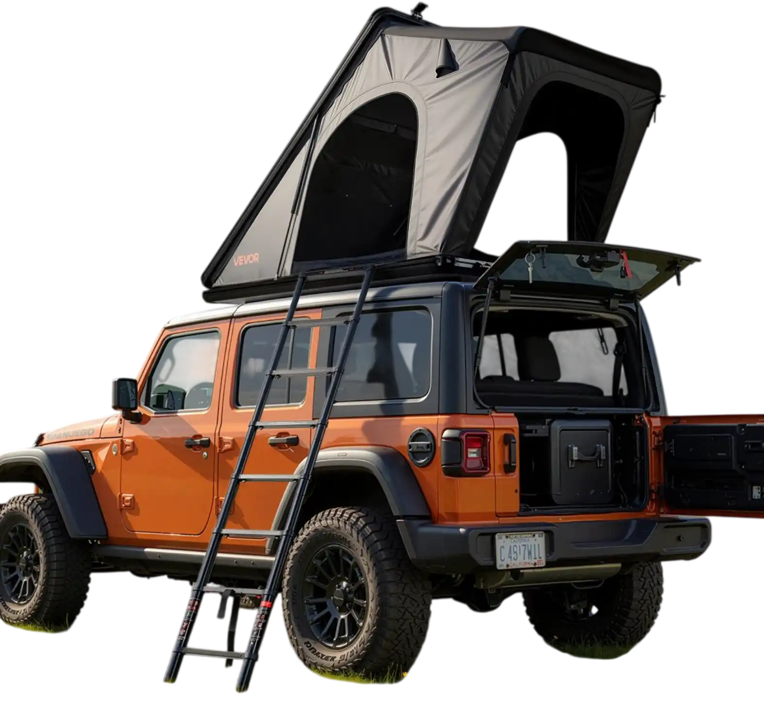 Vevor Rooftop Tent Hard Shell 2-3 Person Aluminum Roof Top Tent with Tri-Color LED Light New