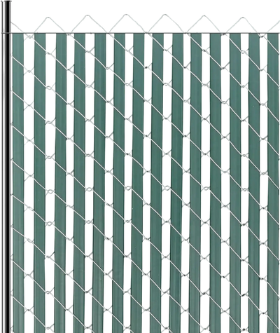 VEVOR Bottom Locking Privacy Slats, Double-Wall Vertical Bottom-Locking Slats for Chain-Link Fence, High-Density HDPE Chain Link Slats Ideally Fit 4' High Fence for Garden, Farm, Sports Field(Green)