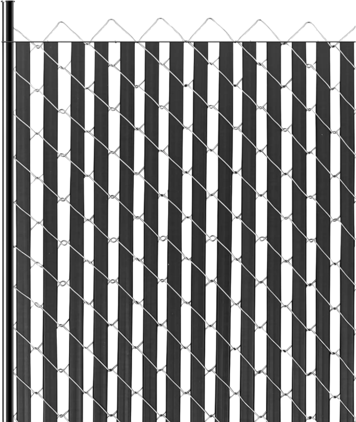 Vevor Chain Link Fence Privacy Slats Double-Wall 6' Bottom-Locking Black New