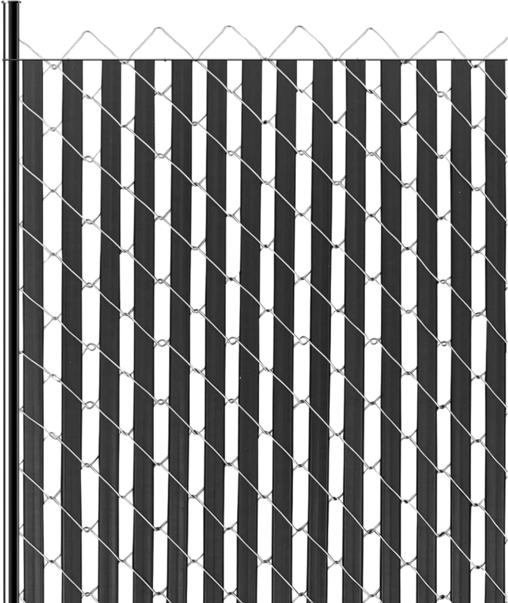 VEVOR Bottom Locking Privacy Slats, Double-Wall Vertical Bottom-Locking Slats for Chain-Link Fence, High-Density HDPE Chain Link Slats Ideally Fit 6' High Fence for Garden, Farm, Sports Field(Black)