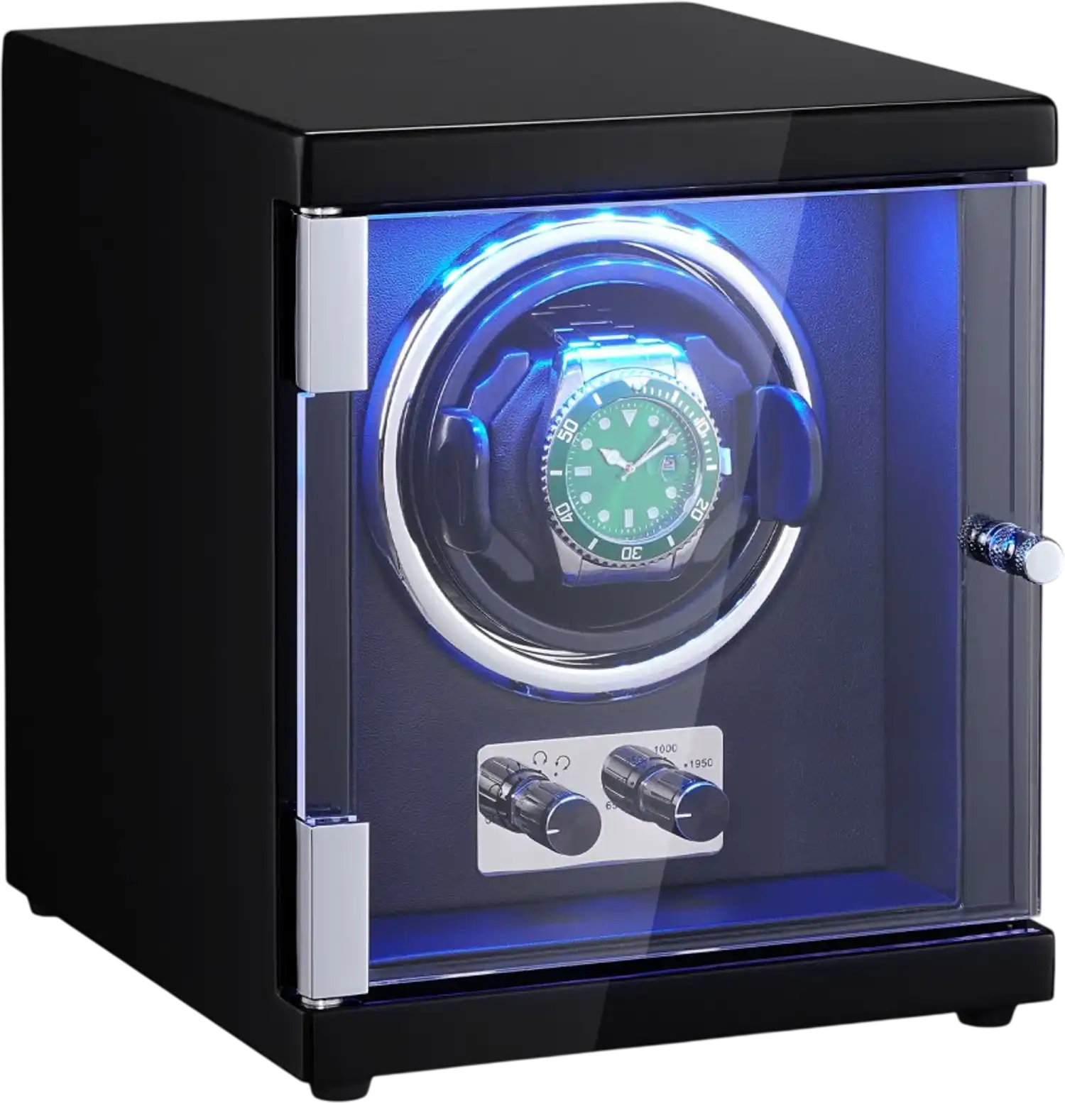 Vevor Watch Winder Single Automatic Watch Winder with Quiet Japanese Mabuchi Motor Blue LED Light New