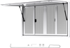 VEVOR Concession Window 53x33 in, Aluminum Alloy Service Window for Food Truck, Up to 85 Degrees Stand Serving Window with 4 Sliding Windows, Awning Door, and Drag Hook, for Concession Trailers
