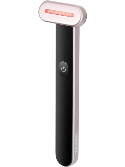 VEVOR Red Light Therapy Wand for Face and Neck, 3-in-1 LED Facial Wand Red Light Therapy Device with Heating Therapy| Vibrating Facial Massage, Portable LED Beauty Wand