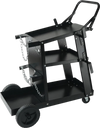 VEVOR Welding Cart, 3-Tier Welder Cart Heavy Duty with 400 Lbs Weight Capacity, 360° Swivel Wheels, Tank Storage Safety Chains, Rolling MIG Welder Cart for TIG, ARC, MMA, Plasma Cutter Welding Machine