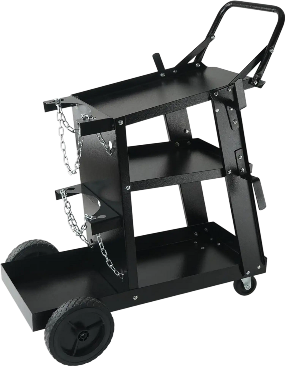 VEVOR Welding Cart, 3-Tier Welder Cart Heavy Duty with 400 Lbs Weight Capacity, 360° Swivel Wheels, Tank Storage Safety Chains, Rolling MIG Welder Cart for TIG, ARC, MMA, Plasma Cutter Welding Machine