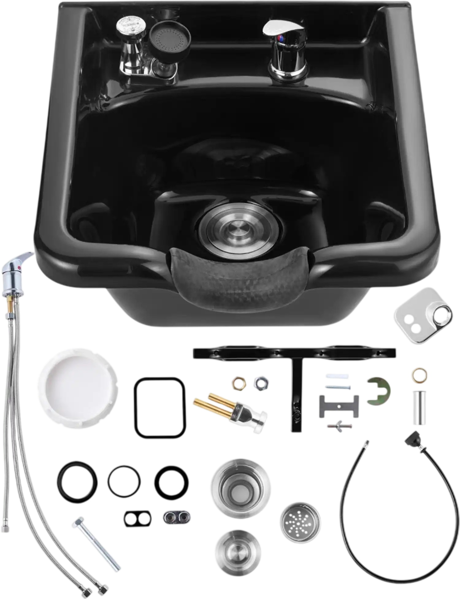 Vevor Shampoo Bowl ABS Plastic Salon Hair Sink Black New