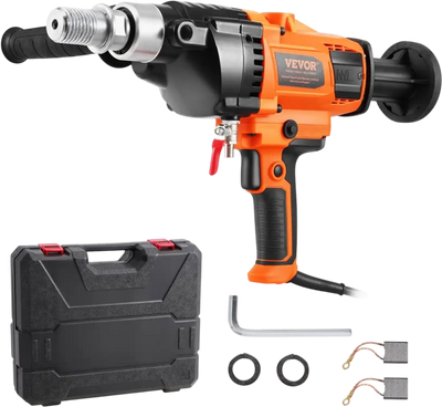VEVOR Core Drill Machine, 0.8-6.3in Drilling Diameter Handheld Diamond Core Drill Rig with Carrying Case, 2000W Rugged Concrete Core Drill, Wet and Dry Use, For Drilling Concrete and Mixing Paint