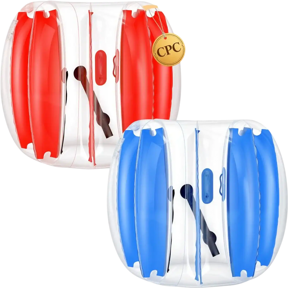 VEVOR 2-Pack Inflatable Bumper Balls 4FT Human Bubble for Teens Blue+Red, for Backyard, Camping, Picnic, Park, Lawn, and Outdoor Team Gameplay, Thickened PVC Material, Sumo Hamster Ball with Handle