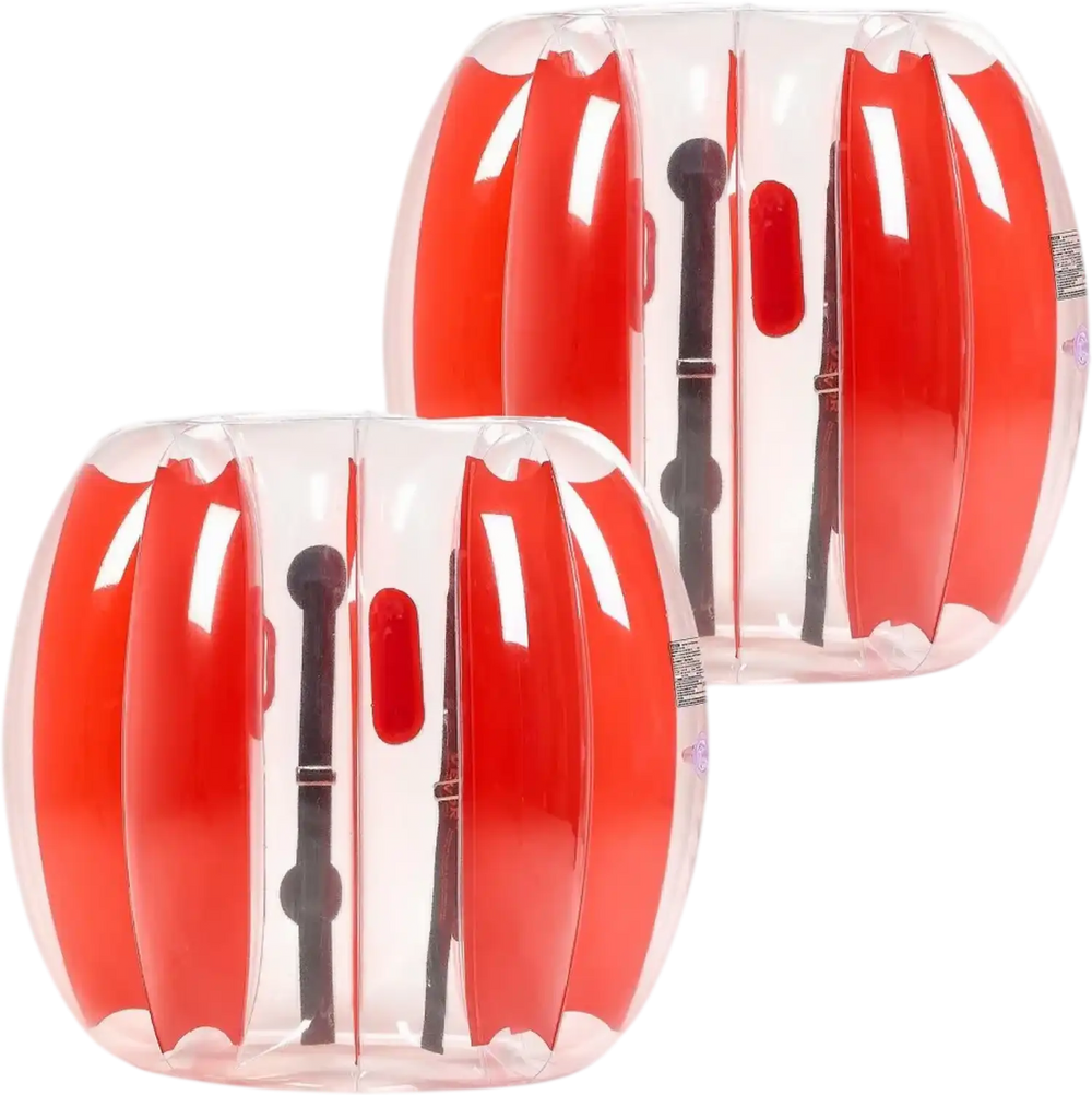 VEVOR Inflatable Bumper Balls 2-Pack, 3FT/0.9M Body Sumo Zorb Ball, Durable Thick PVC Human Hamster Bubble Knocker for Outdoor Sports Team Gaming Play, Bopper Toy for Playground Yard Park, Red Stripes