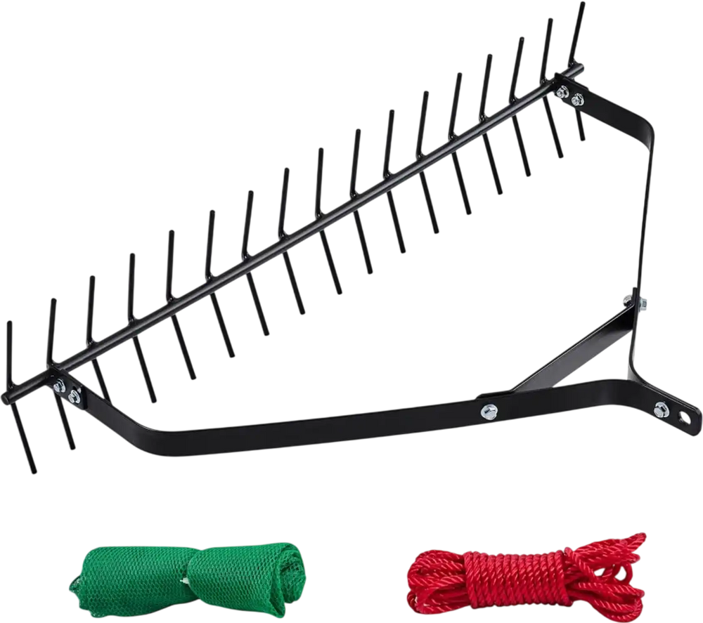 VEVOR 32 in Aquatic Weed Rake, 6.3 in Double Sided Lake Weed Rake, Lightweight  Pond Weeds Cutter with 30ft Rope, No Assembly Required, Muck Lilypad Clearing Tool for Pond, Lake, Rivulet
