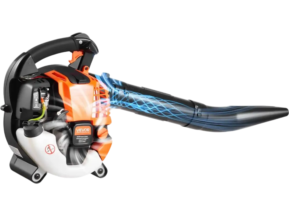VEVOR Gas Leaf Blower, 25.4CC 4-Stroke Gas Powered Handheld Leaf Blower with 0.75L Fuel Tank, 340 CFM Air Volume, 130 MPH Air Speed, Ideal for Lawn Care, Leaves Cleaning, Yard Debris & Snow Removal