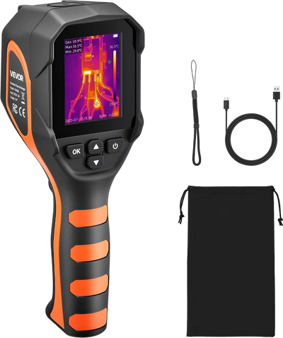 VEVOR Thermal Camera, 320 x 240 TISR Super Resolution, Thermal Imaging Camera with 2MP Visual Camera, 256 x 192 IR Resolution, 25 HZ Refresh Rate, -4°F to 1022°F, 4 Image Modes & 6 Color Palettes