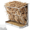 VEVOR Goat Hay Feeder, 21 Gallons Large Capacity, 2 in 1 Hay and Grain Feeder, Wall Mounted Livestock Feeder with Feed Tray, Multiple Sided Goat Hay Rack, Sturdy Steel Hay Rack for Sheep Horses