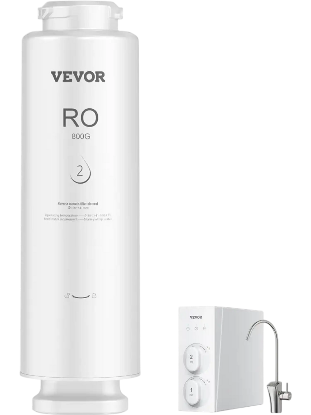 VEVOR Reverse Osmosis System, 800 GPD 11-stage Reverse Osmosis Water Filter Replacement, RO Filter Cartridge for 24 Months, Reduces Lead & Chlorine, Compatible with SS-005 Under Sink Water Filter