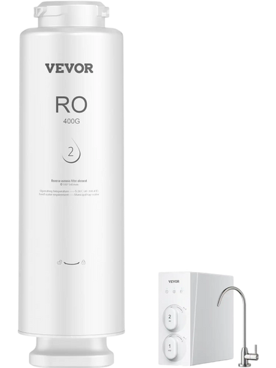 VEVOR Reverse Osmosis System, 400 GPD 9-stage Reverse Osmosis Water Filter Replacement, RO Filter Cartridge for 24 Months, Reduces Lead, Chlorine, Rust, Compatible with SS-001 Under Sink Water Filter