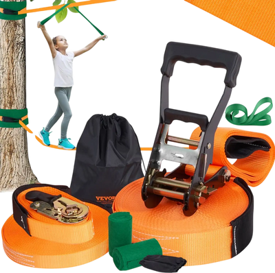 Vevor Slackline Kit 60' Backyard Slack Line Set New