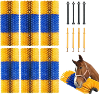 VEVOR Livestock Scratching Brush, 6 Pcs Horse Brush with 12 Screws, 20 x 7.5 in Cow Scratcher, for Back Itch Relief & Keep Cleaning, Grooming & Scratching Post Brush for Horse, Pig, Cattle Supplies