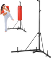 VEVOR Punching Bag Stand, Steel Heavy Duty Workout Training Equipment, Adjustable Height Boxing Punching Stand with Weighted Base, Holds Up to 143 lbs, Freestanding Sandbag Rack for Home Gym Fitness