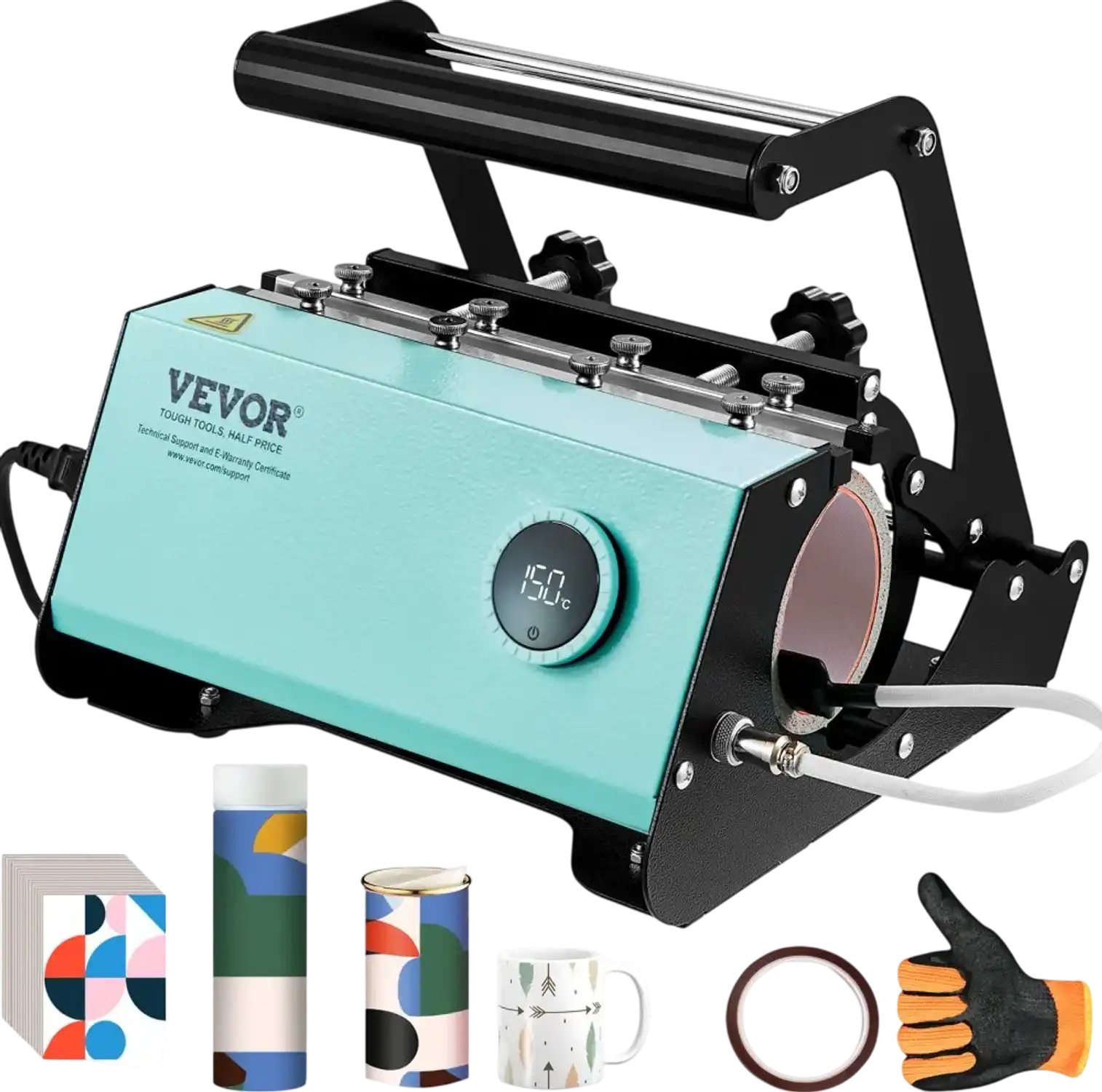 Vevor Mug Heat Press 11-30oz Sublimation Tumbler Cup Press Machine Green New