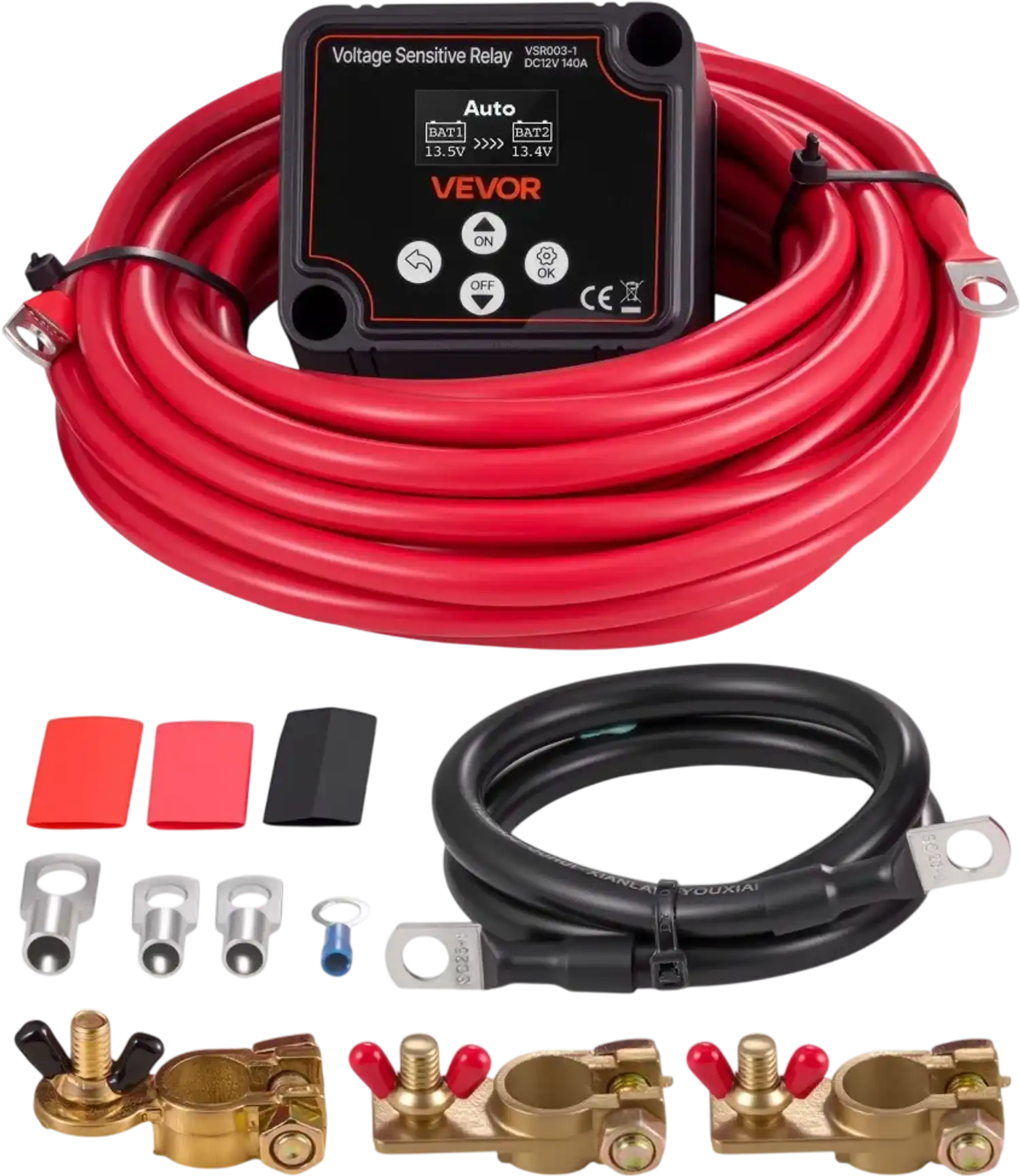 Vevor Battery Isolator Kit 12V 140A Dual Battery Isolator with Manual and Automatic VSR New