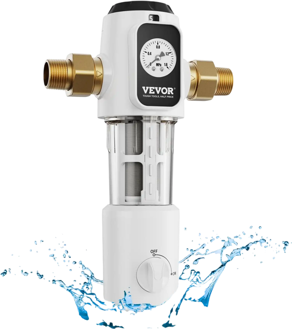 VEVOR Spin Down Filter, 40 Micron Whole House Sediment Filter for Well Water, 3/4" MNPT, 4 T/H High Flow Rate, for Whole House Water Filtration Systems, Well Water Sediment Filter