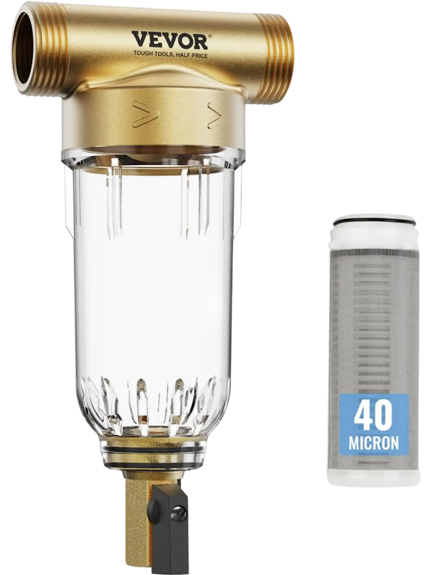 Vevor Whole House Sediment Filter Spin Down 40 Micron Well Water Pre-Filter New