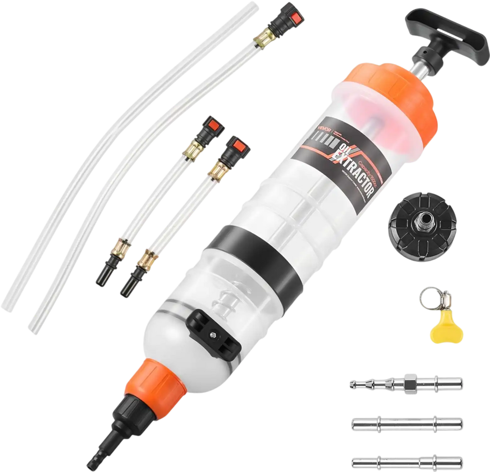 VEVOR 1500CC Fluid Extractor, Manual Automotive Fluid Pump Extractor, Oil Syringe with Long Hose and Extension Tubes Easy Oil Change, Suction Pump for Lawn Mowers Cars Ships Golf Carts Motorcycles