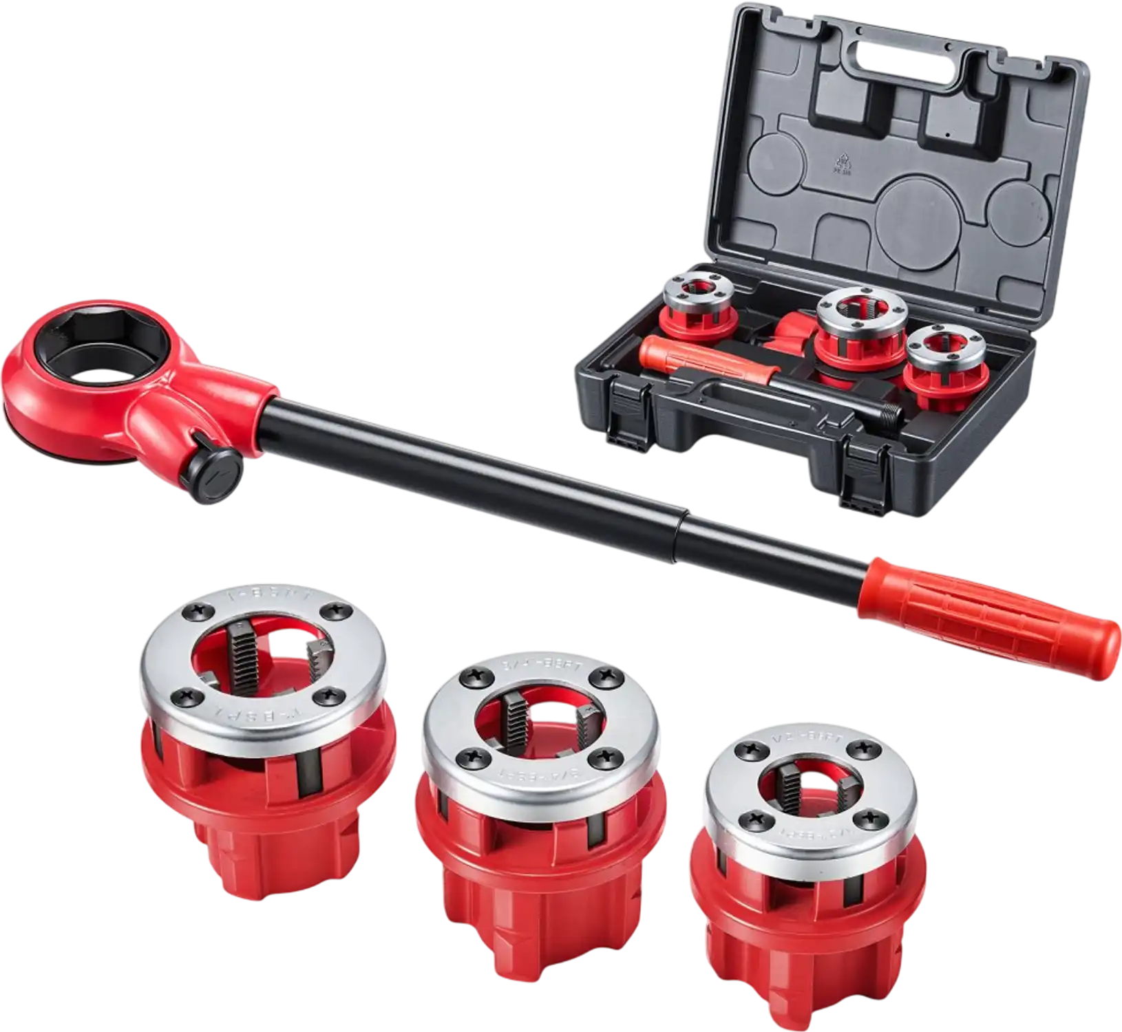 Vevor Pipe Threader Ratchet Pipe Threader Kit with 3 Dies New