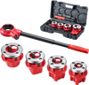 VEVOR Ratchet Pipe Threader Kit with 4 Dies, 1/2" NPT, 3/4" NPT, 1" NPT, 1-1/4" NPT Manual Ratcheting Pipe Threading Tool, Portable Pipes Threader Set with Toolbox for Plumbing Installation & Repair