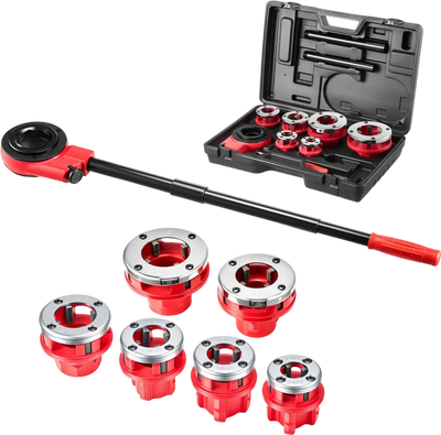 VEVOR Ratchet Pipe Threader Kit with 6 Dies, 1/2