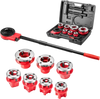 VEVOR Ratchet Pipe Threader Kit with 7 Dies, 3/8" NPT to 2" NPT Manual Ratcheting Pipe Threading Tool, Portable Pipes Threader Set with Toolbox for Plumbing Installation & Repair