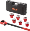 VEVOR Ratchet Pipe Threader Kit, 1/4" NPT - 1-1/4" NPT Manual Ratcheting Pipe Threader, Portable Pipe Threading Tool Set with 6PCS NPT Dies, Storage Case for Galvanized Aluminum Iron Copper Pipes