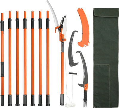 Vevor Pole Saw Extendable Tree Pruner with Scissors 7.3'-27' New