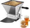 VEVOR Manual Grain Mill, Homebrew Malt Grinder, Adjustable Barley Mill Crusher for Wheat Beer Brewing - with 2 Stainless Steel Rollers, 1.06 Gallon Hopper & Metal Base Plate