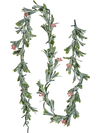 VEVOR Christmas Garland, 6.6-FT Realistic Greenery Decorated with Vines, Olive Leaves, and Berries, Evergreen Faux Garlands with Light String for Indoor Outdoor Xmas Decoration on Mantel Fireplace
