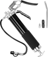 VEVOR Pistol Grip Grease Gun, 6000 PSI, 14 OZ / 400 CC Capacity Heavy Duty Professional Grease Gun, with 17.72 Inch Flexible Hose 1 Black Flat Coupler, 1 Pointed Coupler, and 1 Bent Metal Pipe