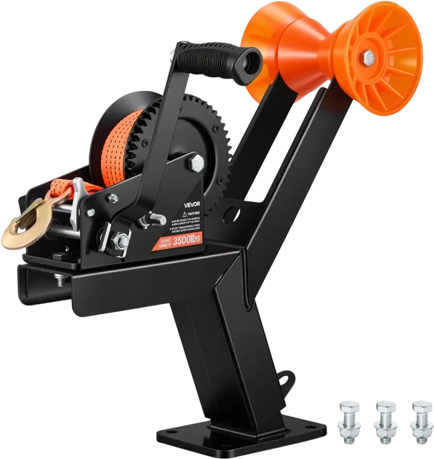 Vevor Boat Trailer Winch Stand with Roller 3500 lbs 20' Strap for 2-3