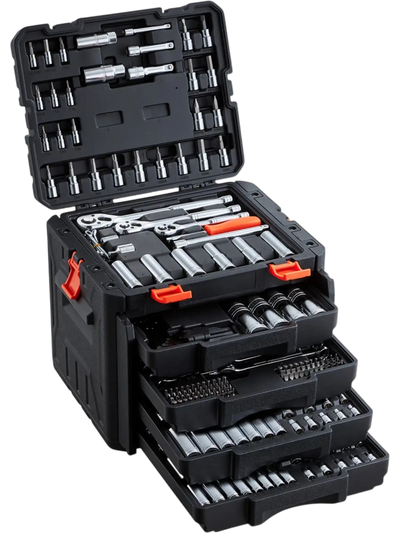 Vevor Mechanics Tool Set 297-Piece SAE & Metric Socket and Wrench Kit with Storage Case New