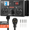 VEVOR Manual EV Charging Switch, NEMA 10-30, Splitter Switch for Dryer & EV, 24A Max 240V Manual Power Distribution with Circuit Breaker, Real-Time Display, Hand-Operated Selector, Plug and Play, ETL