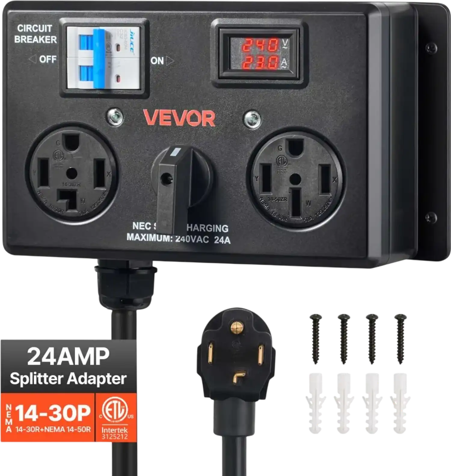 Vevor Manual Switch EV Charging Switch for Dryer & EV 24A Max 240V New