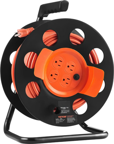 Vevor Extension Cord Reel 100' Manual Power Cord with 4 Outlets New